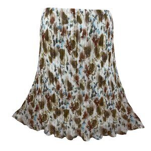 Gilli NWT Womens 1X Abstract Pleated Elastic Waist Midi Skirt Lined Flowy Artsy